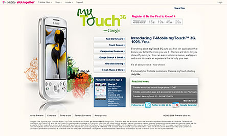 Androidケータイ myTouch 3G