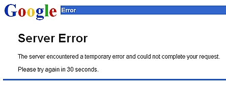 Google サーバーエラー? Google サーバーエラー?