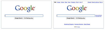 Google ホームページがフェード