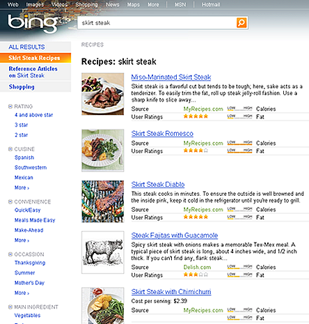 Bing のhRecipe