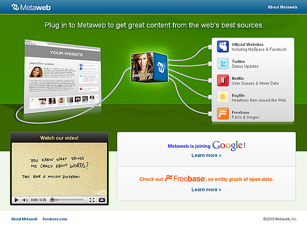Metaweb - Connect your site to the web's best sources Metaweb - Connect your site to the web's best sources