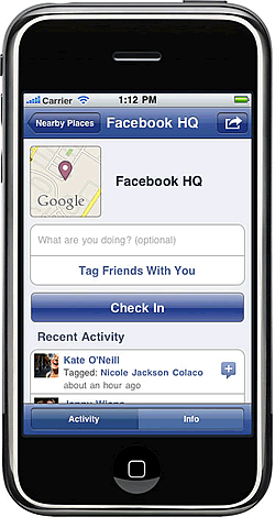 Facebook Places for iPhone Facebook Places for iPhone